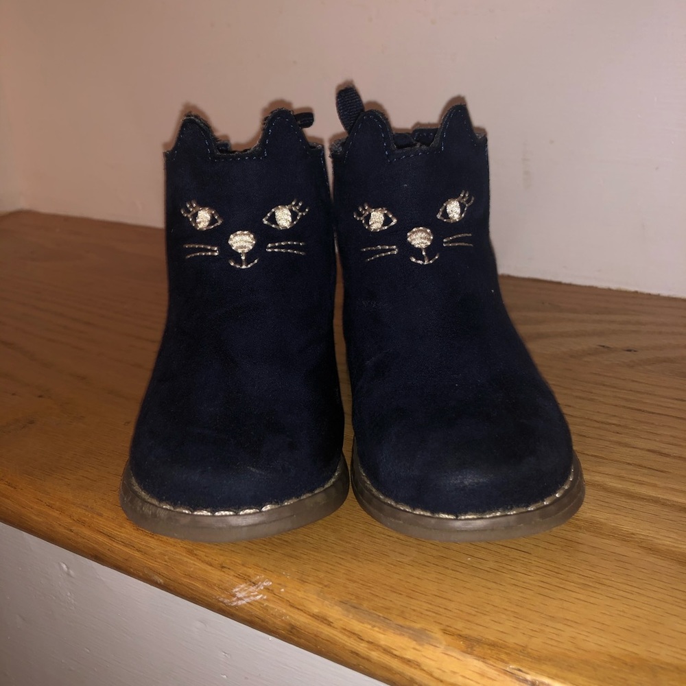 Gap booties size 7 navy blue cats